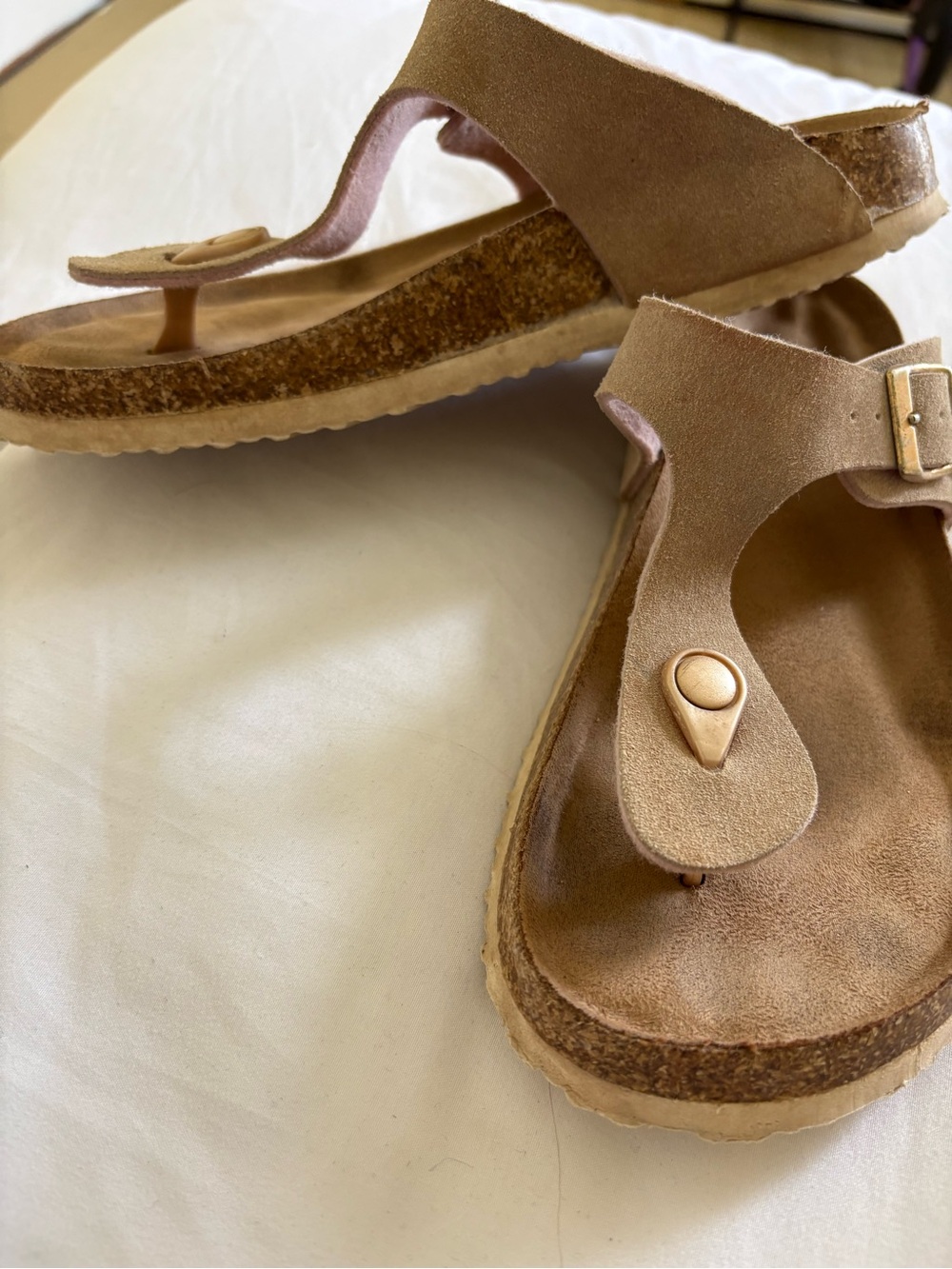 Women’s Boho Cork Thong Sandal in Light Tan - Comfortable Everyday Sandals  8